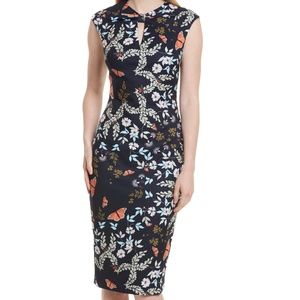 NWT $315 Ted Baker London Kiarra Kyoto Gardens Sheath Dress in size 0!